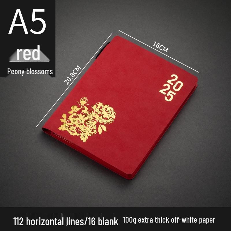 Customizable Sheepskin Notebook with Pen & Free Engraving - Company Logo 2025 Diary, A6/A5/B