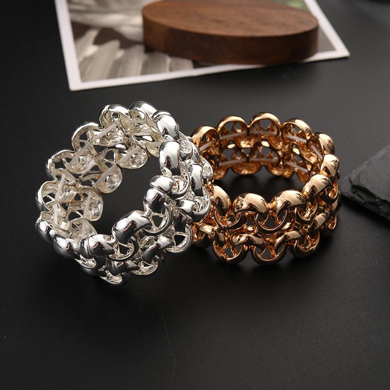 New Fashionable and High-end Alloy Versatile Elastic Rope Metal Bracelet