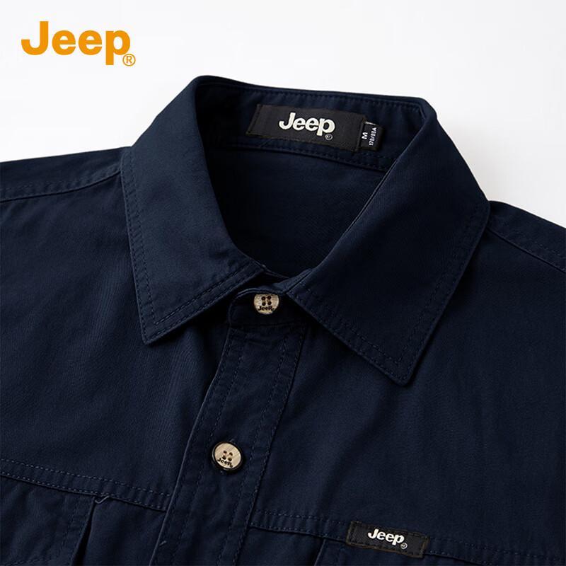 JEEP Men's Pure Cotton Long Sleeve Casual Shirt