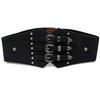 1 Pcs Fashion Women Wide Belt New Metal Buckle Elastic Waistband Leather Rivet Ultra for Stretch Thick Waist Dress