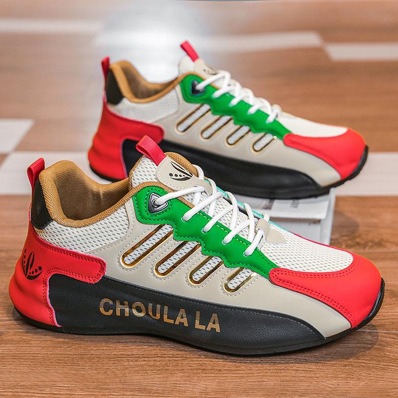 

Мужская обувь 2025 осень новая мужская Guochao спортивная обувь сумка подошва дышащая универсальная кроссовки спортивная повседневная обувь мужская 39 бежевый