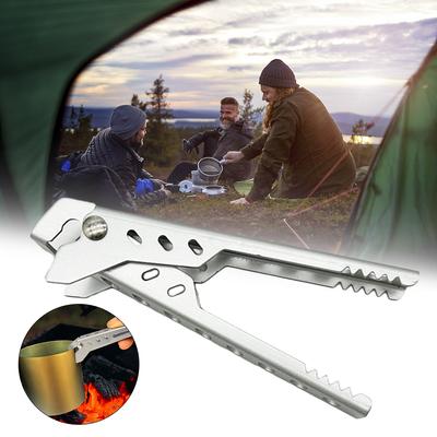 Anti-Heiß Heißpfannengreifer Multifunktions Topf Lebensmittelklemme Tragbarer Schüssel Geschirr Pfannenclip Aluminiumlegierung für Outdoor Camping