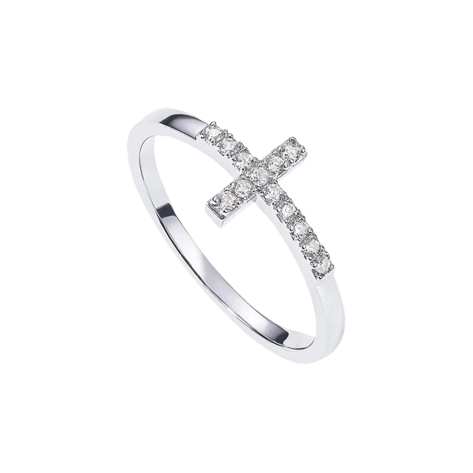 

Copper-plated Gold Cross Ring For Women, Minimalist, Fashionable, And Versatile. one size