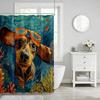Cute Vintage Aesthetic Shower Curtains, Modern Waterproof Bath Curtain, Fabric Cloth Shower Curtain for Bathroom Decor, Brown
