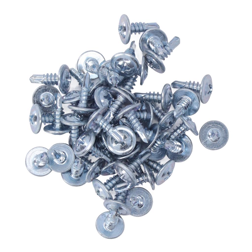 50PCS Round Head Drill Screw Set Carbon Steel Galvanized Self Drilling Screws 4.2x13mm Washer