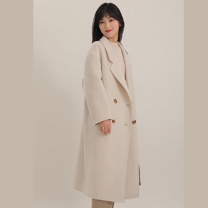 Eleganter Wollmischmantel in koreanischem Stil, mittellang