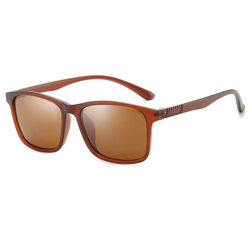

TR90 Plastic Titanium Square Polarized Sunglasses For Men Women Fashion Vintage Car Driving Black UV400 Sun Glasses Eyewear 2025 As Show коричневый