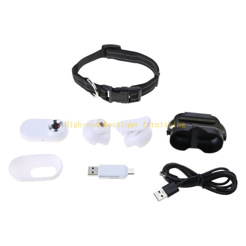 

Pet Collar Camera with Wide Angles for Cats and Dogs Camera Collar Digital Recorder for Indoor Outdoor Activity Monitors білий