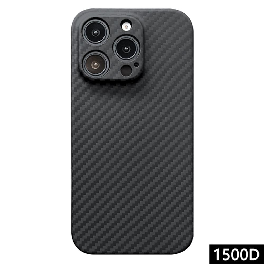 

For iPhone 16 Pro Case 1500D Coarse Texture Aramid Fiber Phone Cover Precision Cut-Out Black