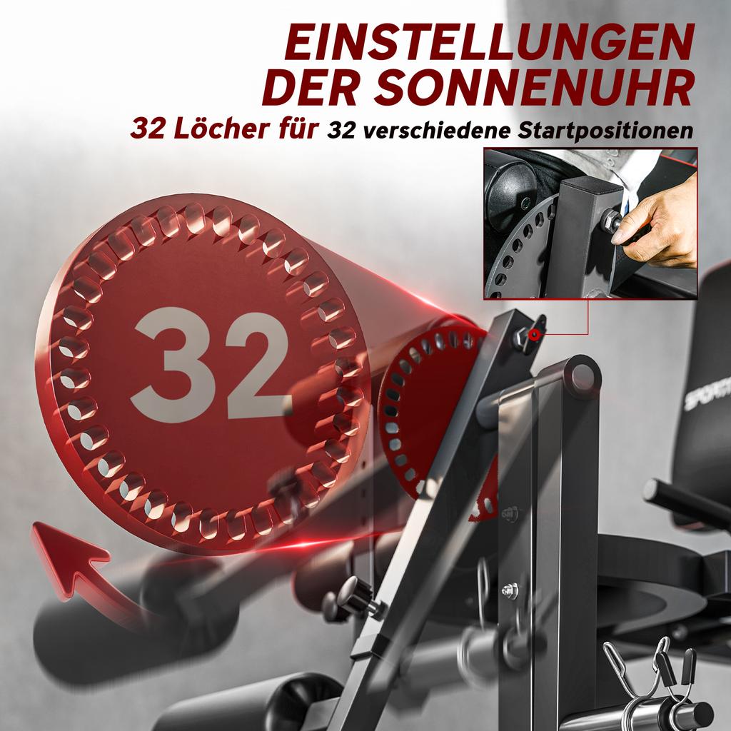 Sitzende Beinpresse und Beinstrecker, Verstellbare Beinhebermaschine und Curlmaschine mit Scheibenbeladung für Hüfte, Oberschenkel, Unterkörper-Training