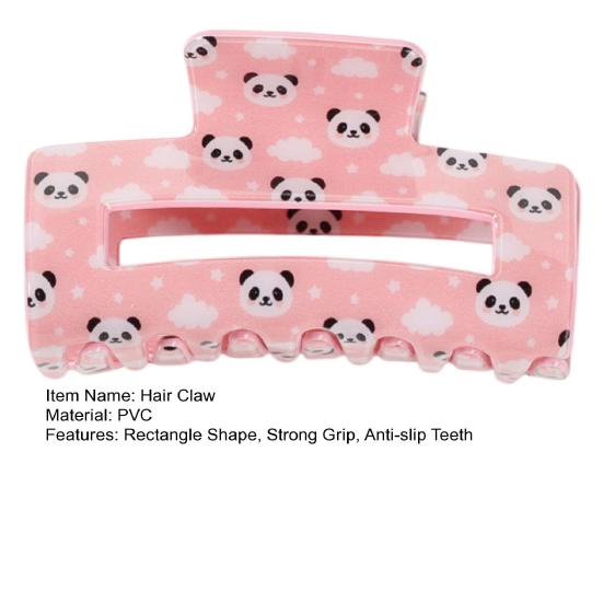 Hair Claw Cartoon Animal Pattern Rectangle Shape Back Head Hair Clip Anti-slip Teeth Versatile Hair