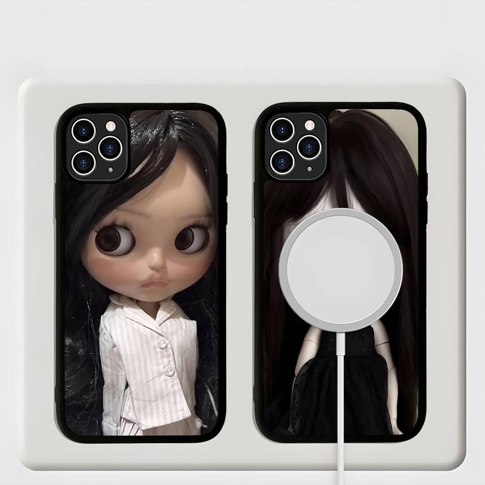 Dark Cute Girl Doll Art Magnetic Wireless Phone Case For IPhone 17 16 15 14 13 12 11 Pro Max Plus Mag Phone Cover