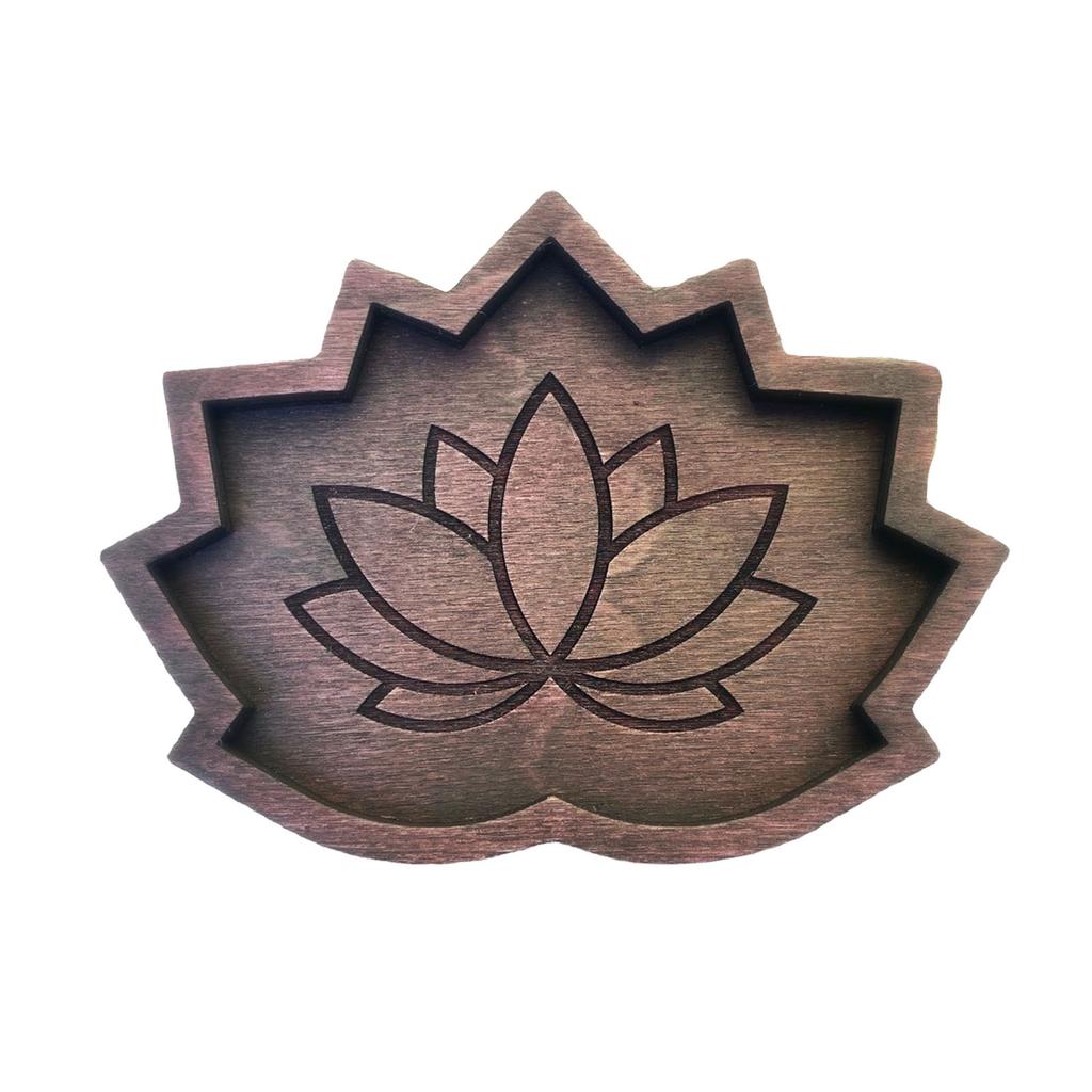 Wooden Tray Desktop Accessories Flower Wooden Crystal Storage Holder Display Tray Desk Accessories Room Decor