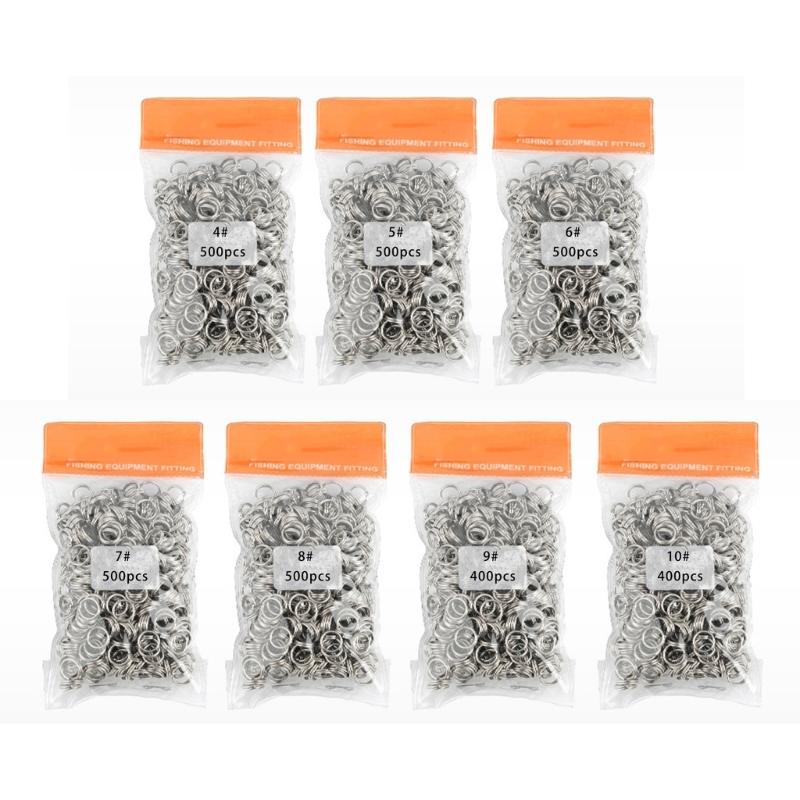 500Pcs Heavy Duty Fishing Split Rings Corrosions Resistant Lures Rings Fishing Lures Connector Fishing Accessories
