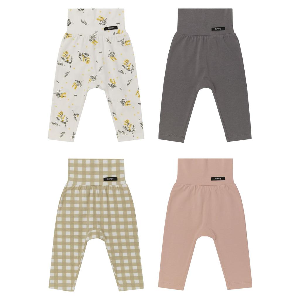 set of soft modal leggings to keep your tummy baby baby baby B set Peach Creamy [Konny] 4-piece high-waisted warm, leggings, pants, clothes, bottoms,