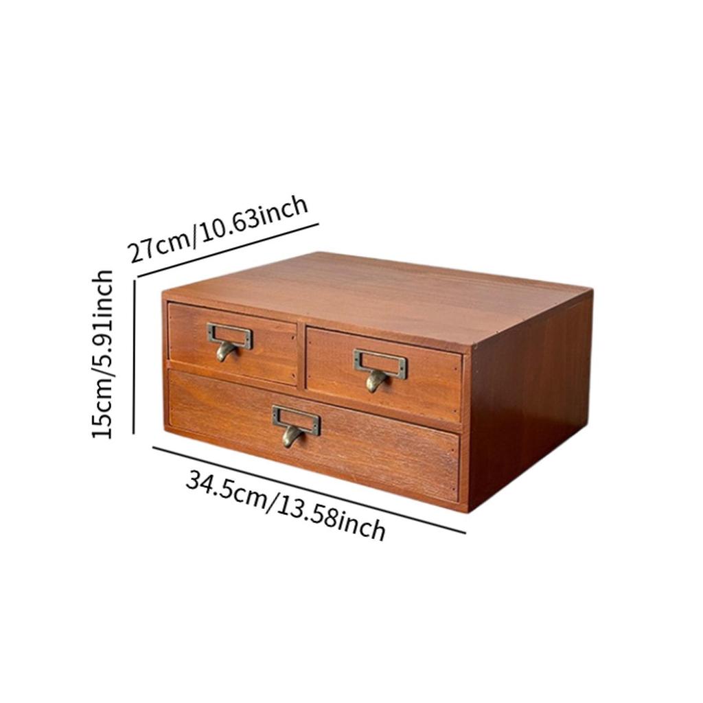 Organisateur de bureau Armoire Table Plateau Tiroir Polyvalent Coiffeuse Empilable Bois
