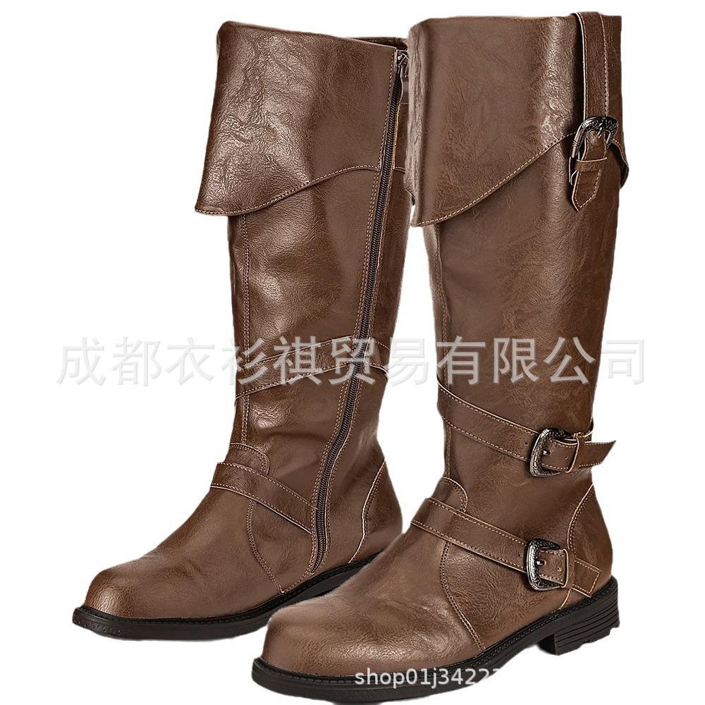 New European and American Retro Medieval Renaissance Halloween Plus Size Men's Boots