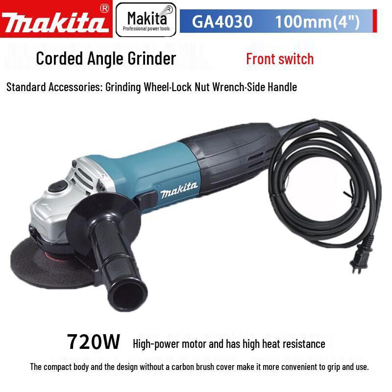 Makita 720W 100mm Angle Grinder CN plug (adapter included)