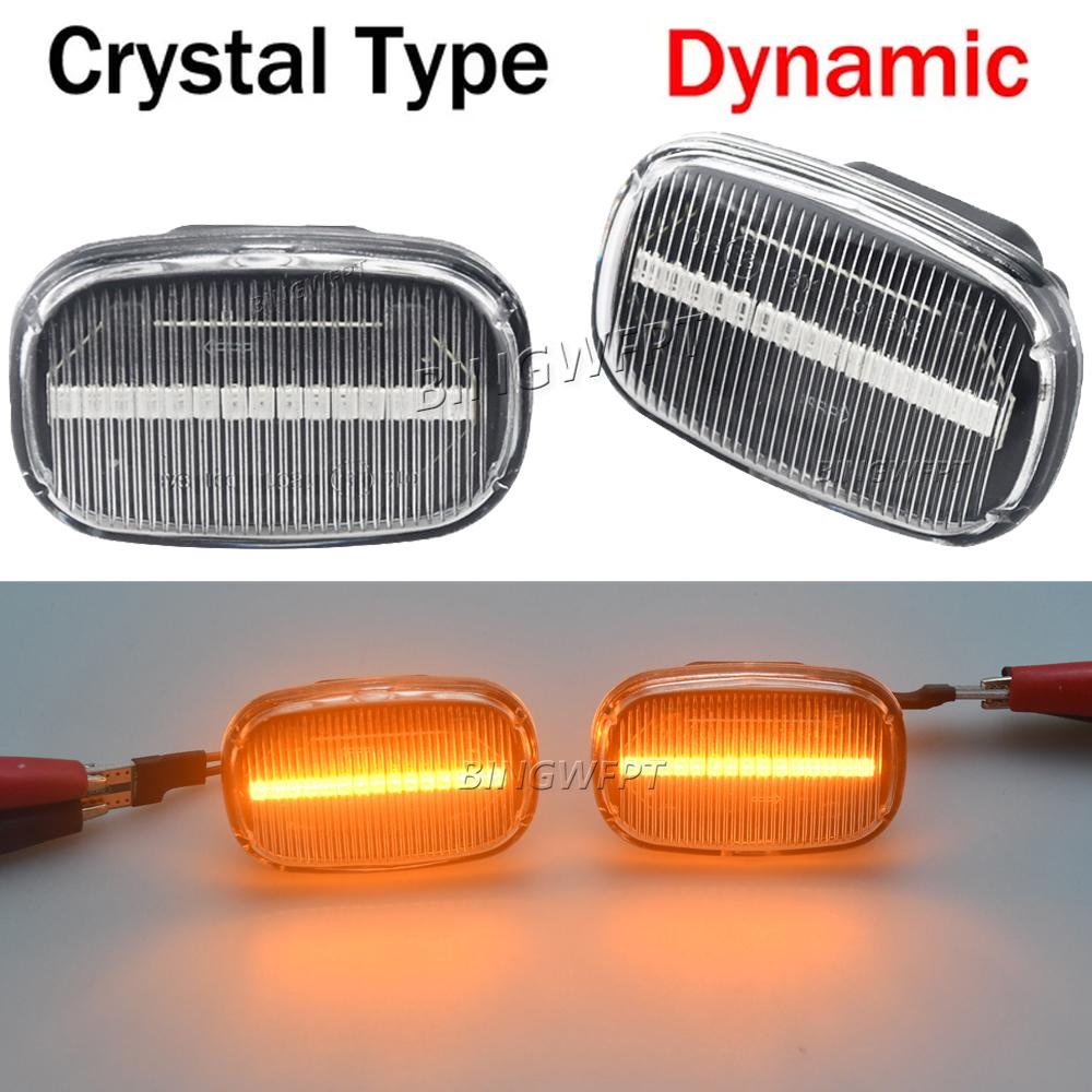 2PCS LED Dynamic Side Marker Turn Light Indicator Blinker Signal Lamp For Toyota 1992-2007 Corolla E10/E11/E12