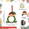 Flat Design Christmas Photo Frame Hanging Rope Bulk Set Wooden Picture Ornament 2D Style Wood Material Xmas Tree Decoration
