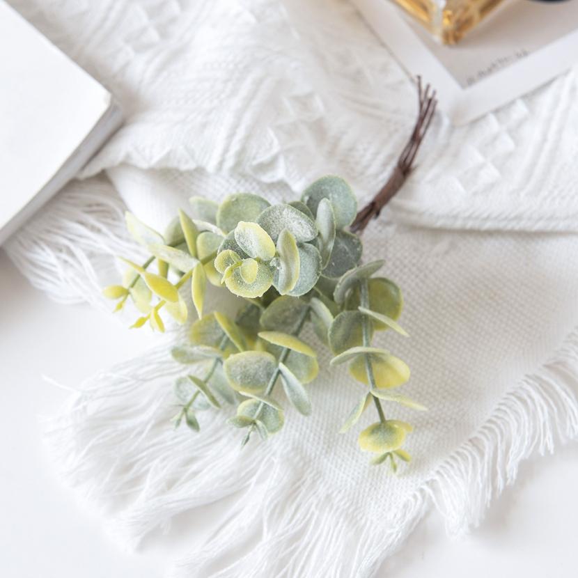 Artificial Eucalyptus Leaves Plastic Fake Plant Home Vase Party Outdoor Garden Wedding Bridal Bouquet Wreath DIY Gift Box Decor