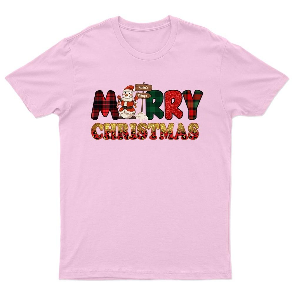 Merry Christmas Santa Village TShirt Unisex Gift Retro Funny Unisexs Vintage