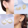 Original Earring Copper Heart White Zircon Lucky Hollowing Out Earring Delicate Women Jewelry Anniversary Gift