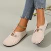 Spring and Autumn New Birkenstocks Women's Flat One-Pedal Casual Loafers Suede Round Head Single Shoes
