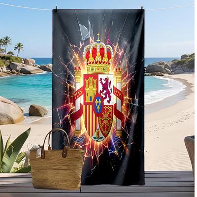 Spain Football Print Beach Towel Quick Dry Super Absorbent Soft Bath Towel for Swimming Beach Travel Fan Souvenir Gift