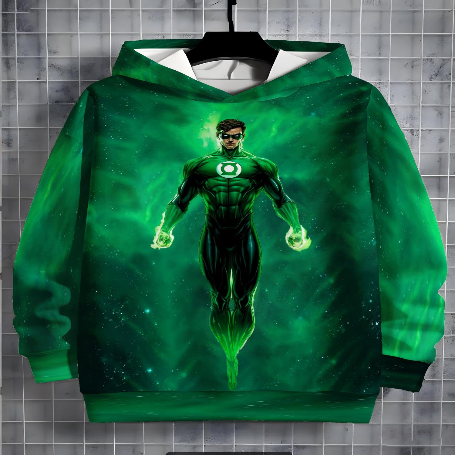 

Новое худи с 3D-принтом для мальчиков, повседневное с круглым вырезом и короткими рукавами, удобное и модное уличное детское худи с длинными рукавами 13-14Y