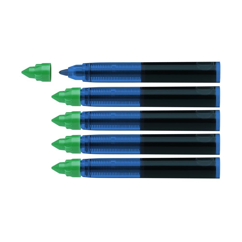 Schneider Rollerball Pen Ink Cartridge 1 Box of 5 Line Green 185404 One-Change Width 0.6mm (Green)