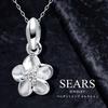 [Sears] Pendant Top, Men's & Women's, Sterling Silver 925, Hawaiian Plumeria Design, sp01-0007
