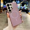 Golden armor PC oil injection magnetic suction suitable for Samsung S26Ultra mobile phone case S25 skin feeling anti-drop A17 protective case