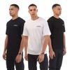 Jack And Jones Mens Beau Footprint Cotton Regular T-Shirt (Pack of 3)