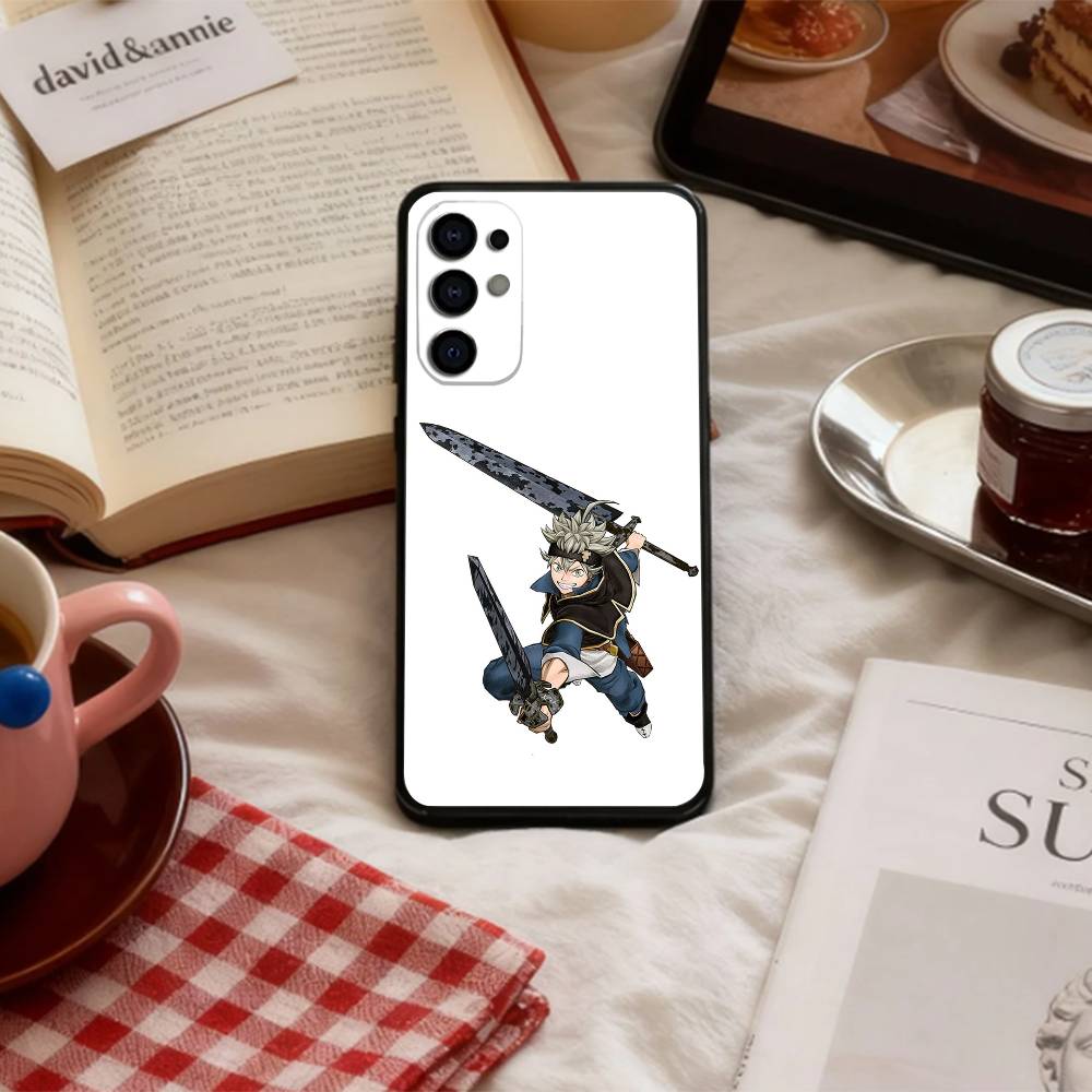 Magic B-Black C-Clover   Phone Case For Samsung S 25,24,23,22,30,21,10,9,Ultra,Plus,Lite,FE,4,5 G Soft Black Case