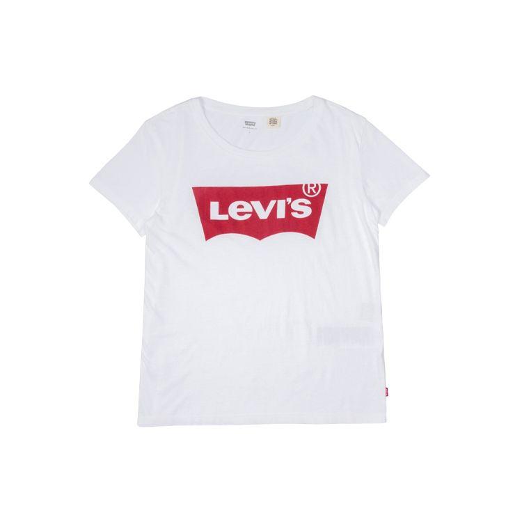 Футболка с круглым вырезом и принтом логотипа Levis, женская, белая 17369-0053