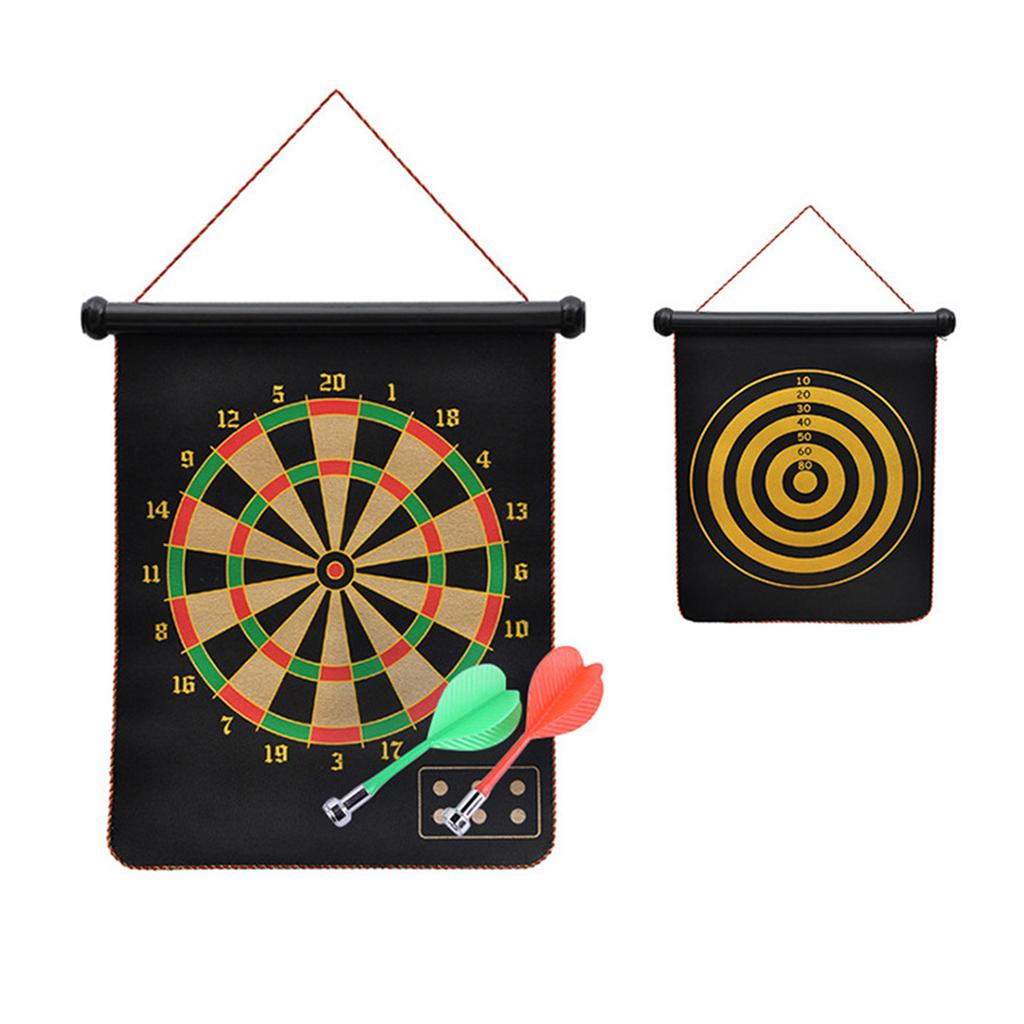Double-Sided Magnetic Dart Board Set, Magnetic Dartboards, Easy-to Roll-Up & Store, Safe to Kids Roll-up Dart Board Set