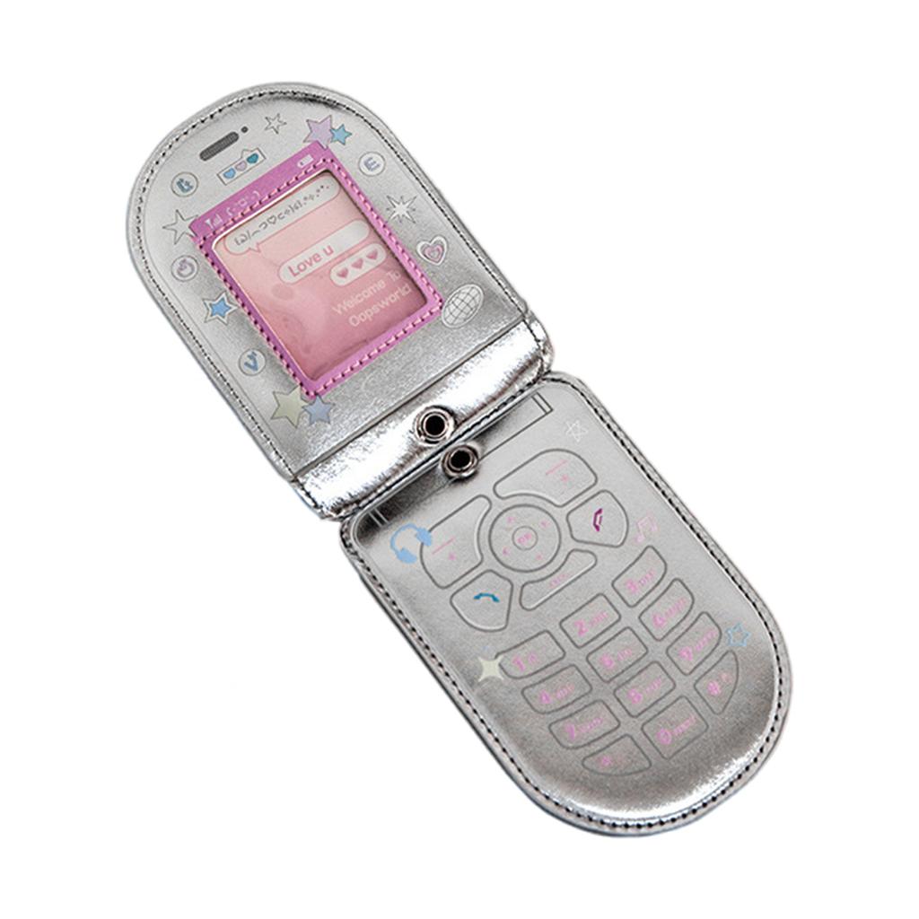 Klafftelefonformet fotokortholder Tegneserie Fotokort Beskyttelseslomme Vanntett Lær Kortetui Holder 2-3 Kort