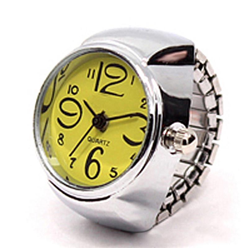 Fashion Creative Steel Round Elastic Quartz Finger Ring Watch Lady Gift Girl