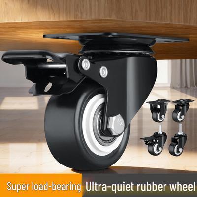 Golden Diamond 1.5" Ultra-Quiet Rubber Wheel Swivel Chair Caster