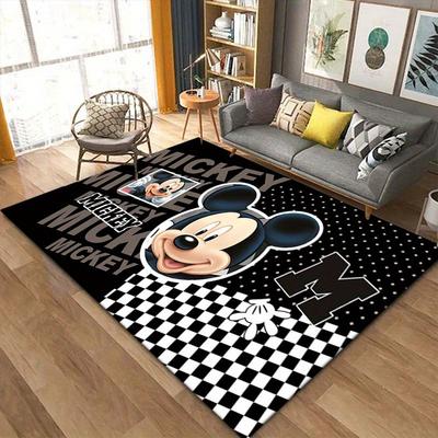1 Stück Mickey und Minnie Teppich, Rutschfeste Fußmatte, Cartoon-Charakter-Design, Weicher Samt, Zimmerdekoration, Waschbar