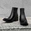 Hight Quality 2025 S/a New Classic British Style Black Men Leather Boots Pointed Hombre Daily Banquet Wedding Dress Casual Shoes
