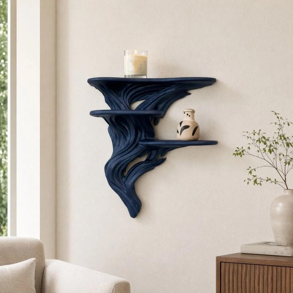 Stable Three Tier Wall Rack Irregular Shape Wall Storage Rack Collectibles Display