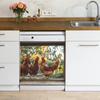 Rooster Dishwasher Sticker Home Background Landscaping Decorative Wall Sticker