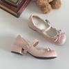 Versatile French Ballet Style Thick Heel Heightening Shallow Mouth Single Shoes Women's Summer 2025 New Skirt JK Mary Jane Lo Shoes