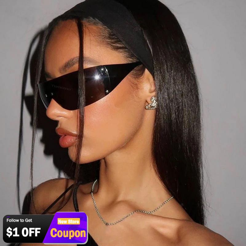 

NEW Luxury Brand Punk Sunglasses Y2K Women One Piece Designer Sun Glasses UV400 2000 S Unisex Shades Eyewear Fashion Eyeglasses