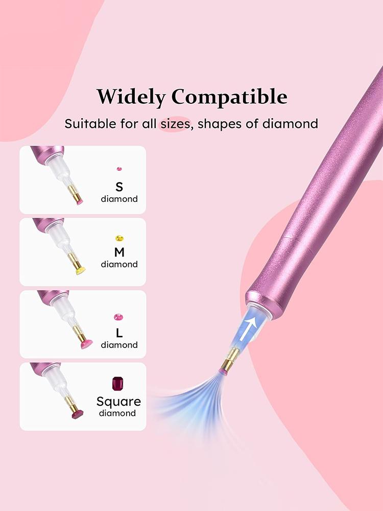 New DIY Diamond Painting Pen, Diamond Painting Cross Stitch Accessories,Drill Art Pen Applicator Bead Accessories Blue/Pink/Gold