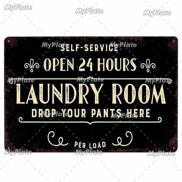 [MyPlate] Wäscherei-Vintage-Metallschild, Blechschild, Toilettendekoration, Männerhöhle, Plakette für Zuhause, Wanddekoration, Barschild, Heimdekoration, Heimposter