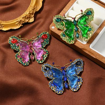 Elegantní Dámské Pánské Nádherné Luxusní Křišťálové Motýlové Odznaky Špendlík Módní Oblek Kabát Motýli Brož Doplňky Pro Dámy Pány