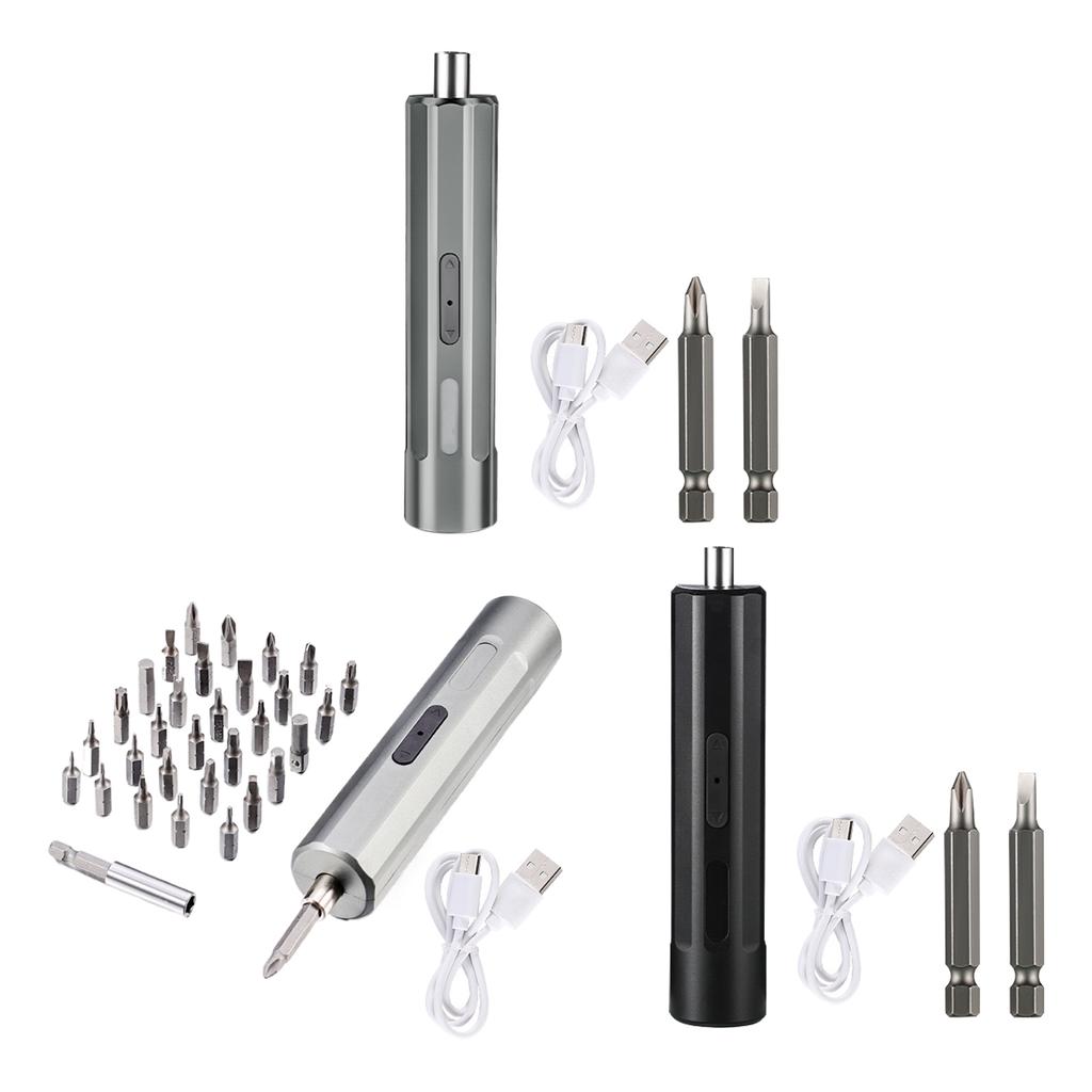 34 In 1 Cordless Electric Screwdriver Set 3Nm 3.7V Cordless with Steel Bit and 2000mAh Rechargeable Battery Type C Port